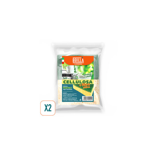 SPUGNE FIBRA E CELLULOSA NATURALE 2 PZ